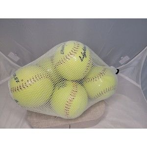 Lot of 6 Dudley 12" Lightning Softballs 6 Official Cork Center Neon Yellow